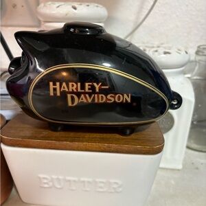 Harley-Davidson Black and Gold Piggy Bank